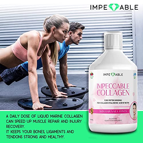 IMPECCABLE Collagen 10.000mg hydrolyzed Sugar Free Liquid Marine Collagen | Supplements for Women and Men ImpeccableAu supplements