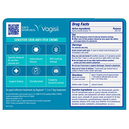 Vagisil Maximum Strength Feminine Anti-Itch Cream for Women, Sensitive Skin Formula with Hydrocortisone VagisilAu supplements