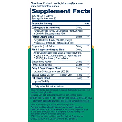 Renew Life Digestive Duo Probiotic + Enzymes; Probiotic Promotes Digestive Health Renew LifeAu supplements