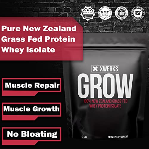 Xwerks Grow 100% New Zealand Grass-Fed Whey Protein - 25g of Pure Isolate Protein XwerksUS supplements