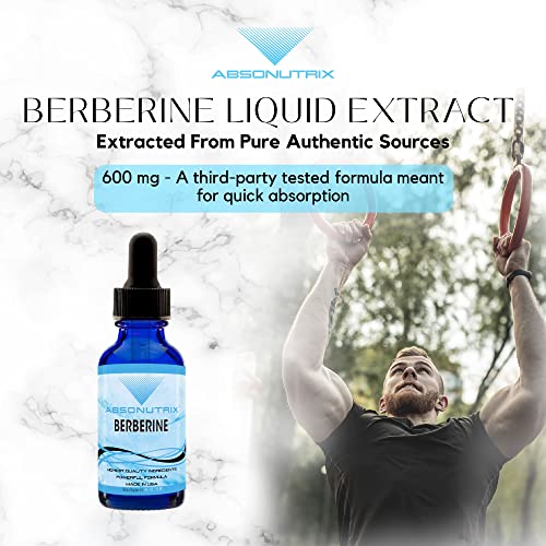 Absonutrix Berberine Supplement 600 mg, 4 Fl Oz Large Bottle, Healthy Weight Loss Support AbsonutrixUS supplements