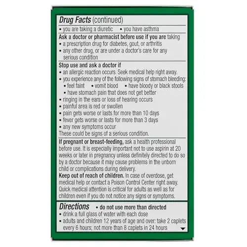 Excedrin Extra Strength Caplets for Headache Pain Relief, Acetaminophen 250mg, Aspirin 250mg, Caffeine 65mg, Pain Reliever, 24 count ExcedrinAu supplements