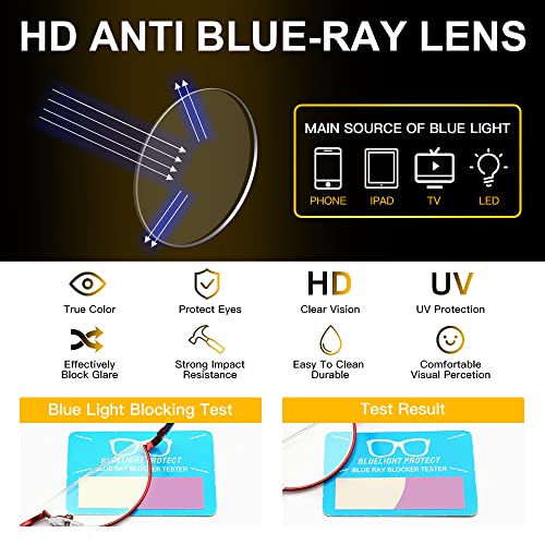 Yiwaeye 3 Pack Half Moon Reading Glasses Anti Blue Light UV, Half Frame Semi Lens Slim YiwaeyeUS supplements