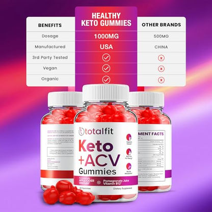 (3 Pack) Total Fit Keto ACV Gummies - Official - Keto TotalFit ACV Advanced Formula Plus RillvoUS supplements