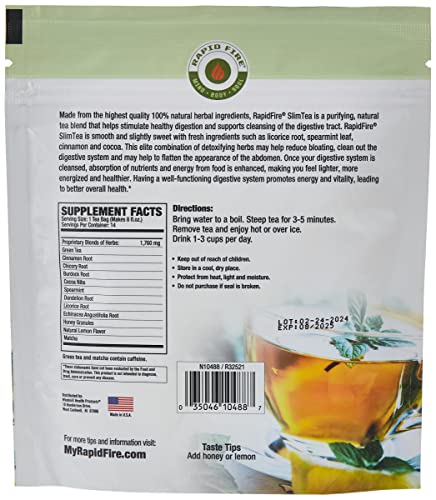 Rapid Fire Slim Tea 14 Day Herbal Teatox, Blend of Natural Herbs and Botanicals, Supports Healthy SNSUS supplements