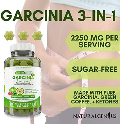 Fat Burning Gummies Pure Extract Garcinia Cambogia, Green Coffee, Raspberry Ketones NATURALGENIUSUS supplements