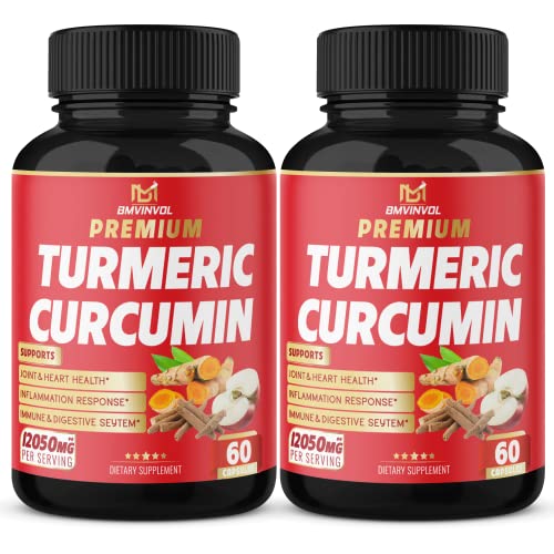 (2 Packs) Premium Turmeric Curcumin Supplement 12050mg with Ginger, Apple Cider Vinegar BMVINVOLUS supplements