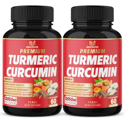 (2 Packs) Premium Turmeric Curcumin Supplement 12050mg with Ginger, Apple Cider Vinegar BMVINVOLUS supplements