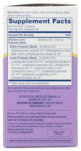 RENEW LIFE Ultimate Flora Vaginal Probiotic 50 Billion, 60 CT Renew LifeAu supplements