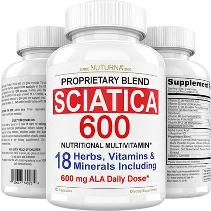 Sciatica Supplement with 600 mg Alpha Lipoic Acid - Sciatic Nerve Support NuturnaUS supplements