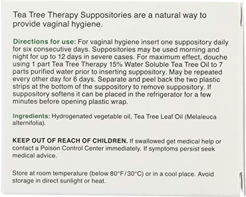 Tea Tree Therapy Vaginal Suppositories with Oil, 6 Count, White Tea Tree TherapyAu supplements