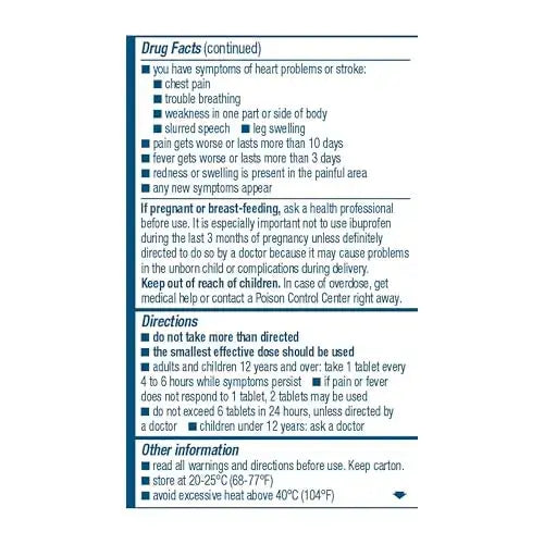Advil Pain Reliever and Fever Reducer, Ibuprofen 200mg for Pain Relief - 50 Coated Tablets AdvilAu supplements