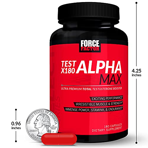 FORCE FACTOR Test X180 Alpha Max, 2-Pack, Total Testosterone and Nitric Oxide Booster Force FactorAu supplements