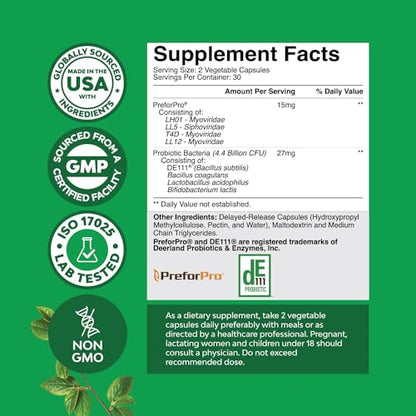 Prebiotics and Probiotics Gut Health Supplement - Super Potent Digestive Health Acidophil Natures CraftUS supplements