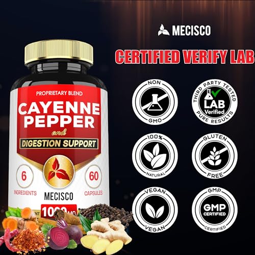 Mecisco 6in1 Cayenne Pepper Capsules Organic with Ginger Root, Beet Root, and Black Pepper MeciscoAu supplements