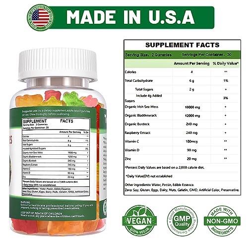 Tary Nally Sea Moss Gummies, Organic Irish Sea Moss Gummies for Adults & Kids Tary NallyUS supplements