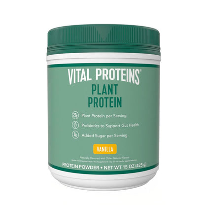 Vital Proteins Collagen Peptides Powder, 9.33 oz Unflavored + 15 oz Vanilla Plant Protein Vital ProteinsUS supplements