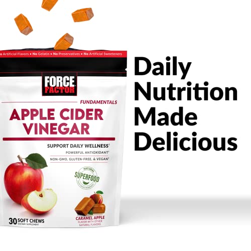 Force Factor Organic Apple Cider Vinegar Soft Chews for Digestion and Metabolism Support Force FactorUS supplements