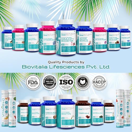 Biovitalia Plant Based Collagen Builder Capsule with Biotin & Vitamin C | Dietary Supplement for Men & Women BIOVITALIA ORGANICSUS supplements