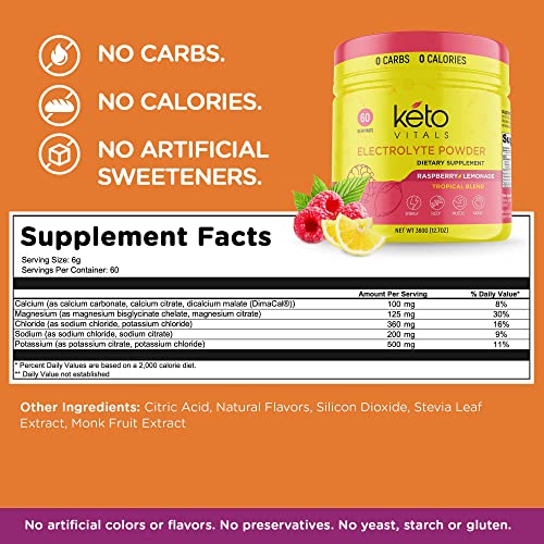 Keto Vitals Electrolytes Powder - Sugar Free Keto Electrolytes Powder with Potassium Keto VitalsAu supplements