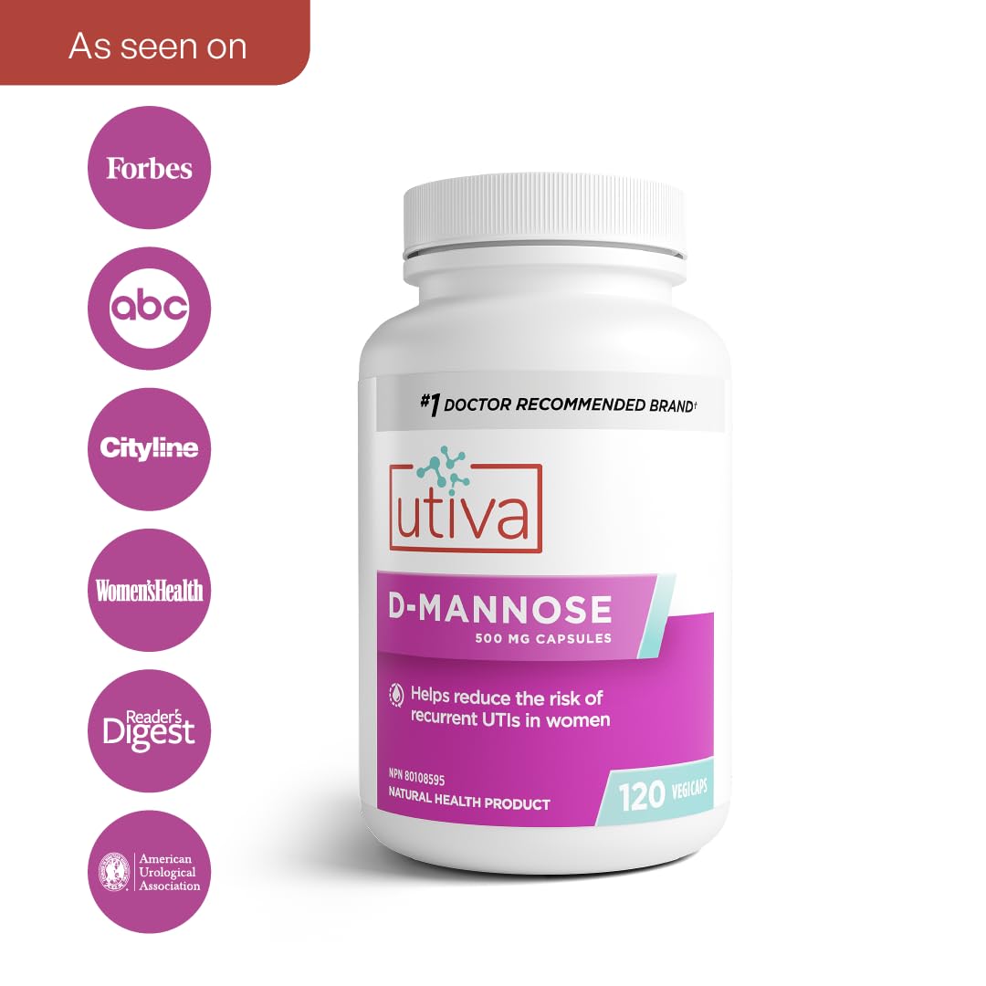 Szio+ Utiva D-Mannose 500mg Capsules – Naturally Flush The Bladder and Urinary Tract – UTI Avoidance – D Mannose Supplements for Women – Supports Urinary Tract Infection Treatments, 120 Capsules Szio+Au supplements