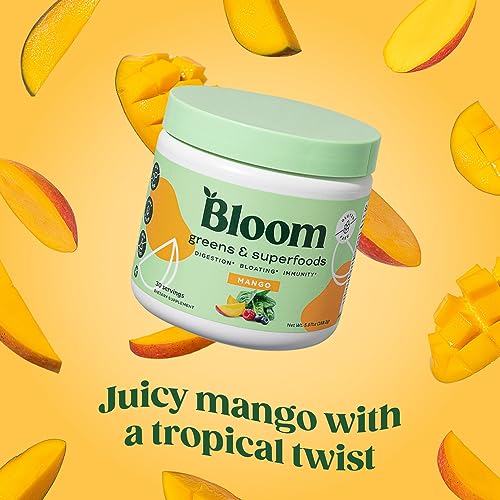 Bloom Nutrition Super Greens Powder Smoothie & Juice Mix (Mango) Bloom NutritionUS supplements