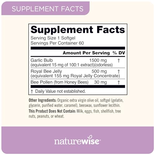 NatureWise Garlic Odorless Softgels 1500mg Support Teeth & Immune System Health NatureWiseAu supplements