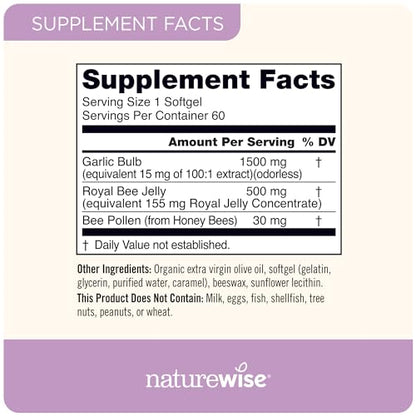 NatureWise Garlic Odorless Softgels 1500mg Support Teeth & Immune System Health NatureWiseUS supplements