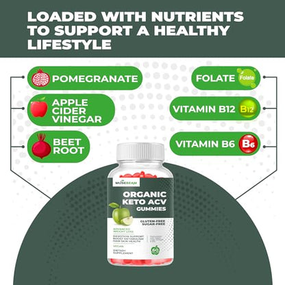 Keto ACV Gummy for Advanced Weight Loss - Gluten Sugar Free Rapid Belly Fat Burner MuseBeamUS supplements