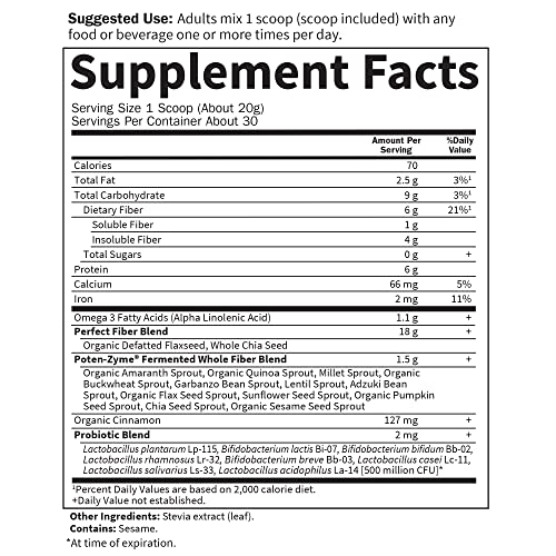 Garden of Life Super Seed - Vegetarian Whole Food Fiber Supplement with Protein and Omega 3 Garden of LifeUS supplements