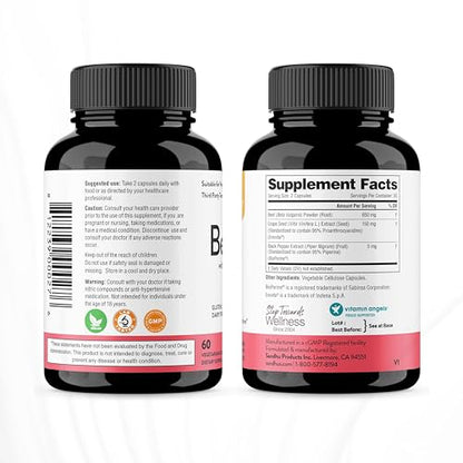 Sandhu's Beet Root Powder Capsules with Bioperine| 60 Capsules, 60 Days Supply Sandhu'sUS supplements