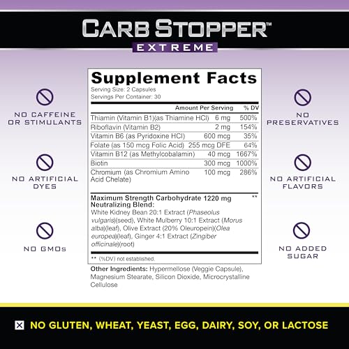 Carb Stopper Extreme: Maximum Strength, Natural Carbohydrate and Starch Neutralizer Carb Stopper ExtremeUS supplements