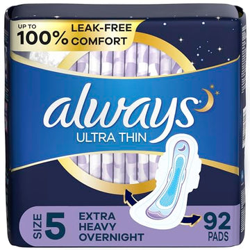 Always Ultra Thin Feminine Pads for Women, Size 5, Extra Heavy, Overnight Absorbency AlwaysAu supplements