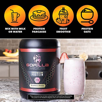 Gorilla Mode Premium Whey Protein - Chocolate / 25 Grams of Whey Protein Isolate Gorilla MindUS supplements