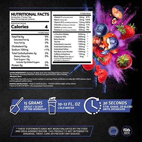 PrimeGENIX Pre-Workout+ Berry Blast Flavor | Max Performance | Boost Energy PrimeGENIXUS supplements