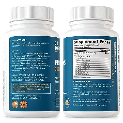 Dr. Tobias Probiotics 30 Billion, 10 Strains, 30 Billion CFU's, Targeted Release Probiotics Dr. TobiasUS supplements