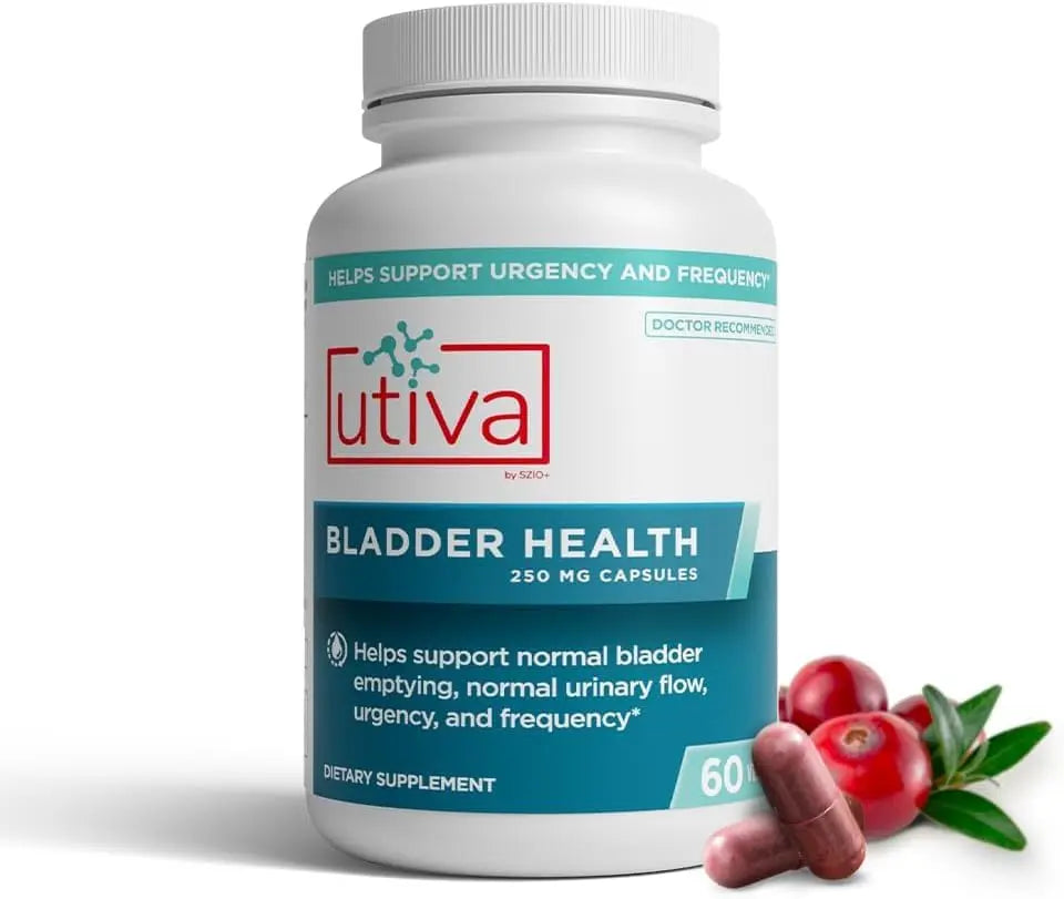 Szio+ Utiva Bladder Health - Control Supplement for Overactive Bladder and Lower Urinary Tract Health - Clinically Proven to Reduce Frequency and Urgency - 60 Capsules Szio+Au supplements