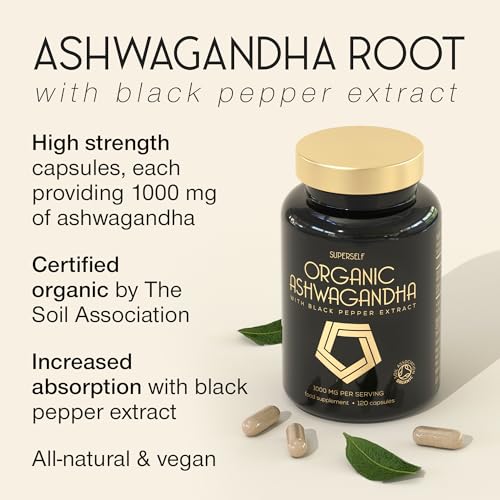 Organic Ashwagandha High Strength - 1000mg Ashwagandha Capsules - Pure Ashwagand SuperSelfUS supplements