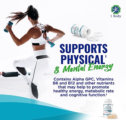 1 Body Brain Support: Twin Pack - 90 Capsules Each - Alpha GPC 1 BodyUS supplements