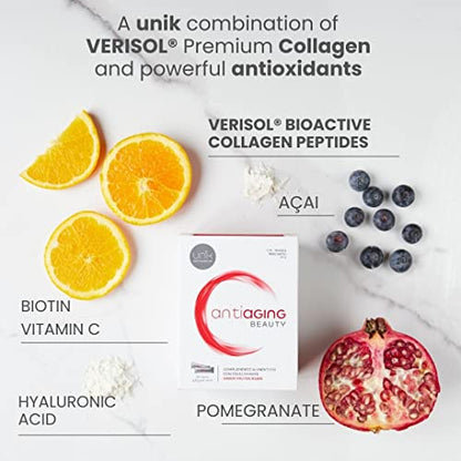 Unik Antiaging Beauty | Hydrolysed Collagen VERISOL (5 Clinical Studies) with Hyaluronic Acid UN 1K HEALTH & NUTRITIONUS supplements