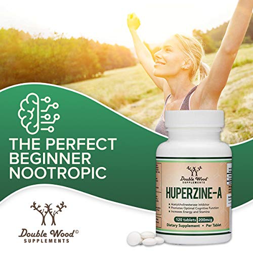 Huperzine A 200mcg (Third Party Tested) Manufactured in The USA, 120 Tablets, Brain Double Wood SupplementsUS supplements