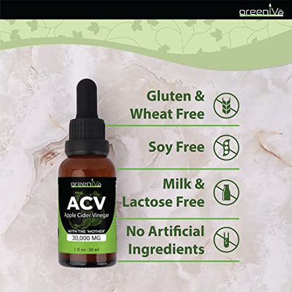 GreenIVe ACV Drops Apple Cider Vinegar Tincture with The Mother Weight Management GreenIVeUS supplements