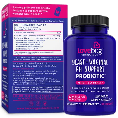 Lovebug Yeast + Vaginal pH Support | Clinically Studied Ingredients for Yeast & UTIs lovebug PROBIOTICSAu supplements