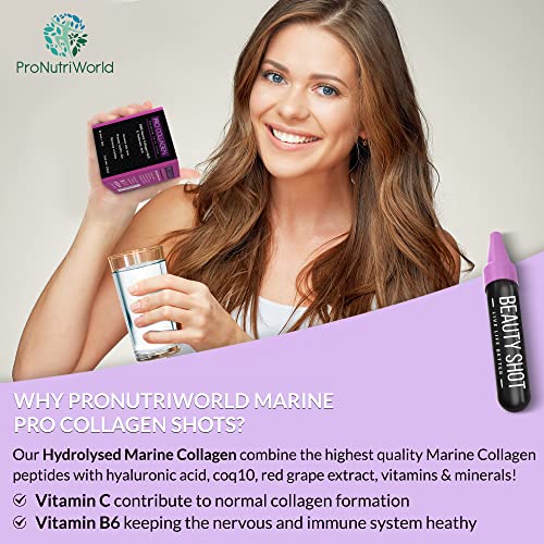 ProNutriWorld Marine Collagen Peptides Shots, Hyaluronic Acid and CoQ10 ProNutriWorldUS supplements