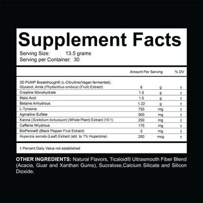 Hyfuel Nutrition Zeus Pump Pre Workout - Pump Focus Energy Power - 3D Pump Breakthrough Hyfuel NutritionUS supplements