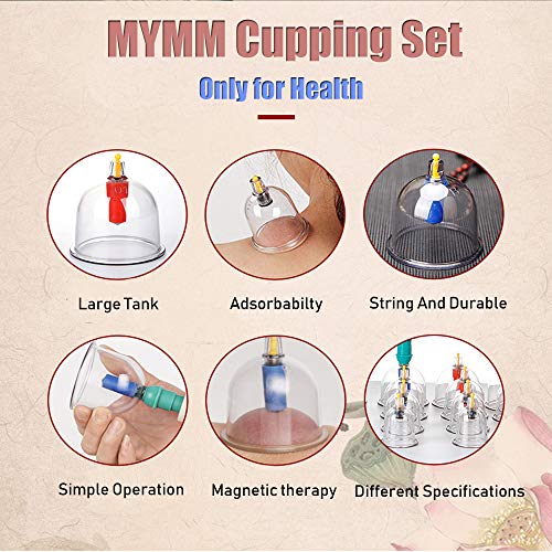 MYMM 12 Cupping Cups Sets Biomagnetic Traditional Professional Chinese Therapy Massage MYMMAu supplements
