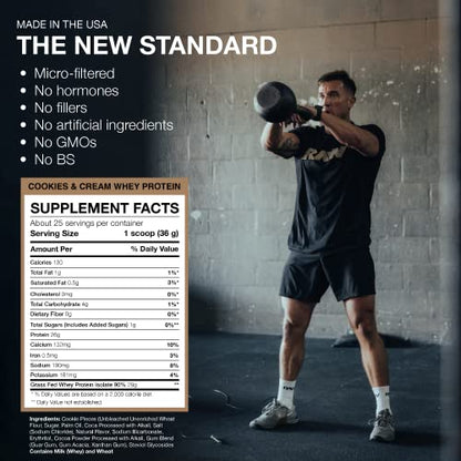 RAW Whey Isolate Protein Powder, Cookies N Cream - 100% Grass-Fed Sports Nutrition RAWUS supplements