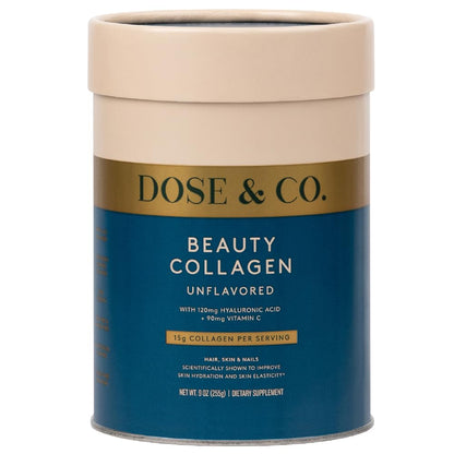 Dose & Co Beauty Collagen with Hyaluronic Acid and Vitamin C, Unflavoured - 255g Powder Supplement DOSE & COUS supplements