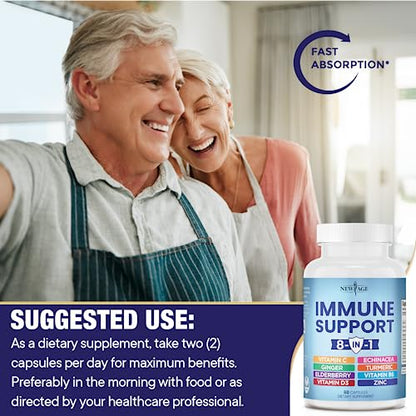 NEW AGE 8 in 1 Immune Support Booster Supplement with Echinacea, Vitamin C and Zinc NEW AGEUS supplements