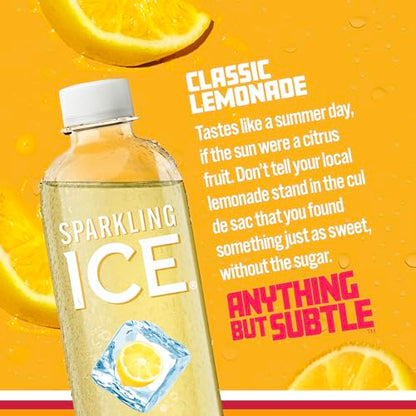 Sparkling Ice, Classic Lemonade Sparkling Water, Zero Sugar Flavored Water Sparkling ICEUS supplements